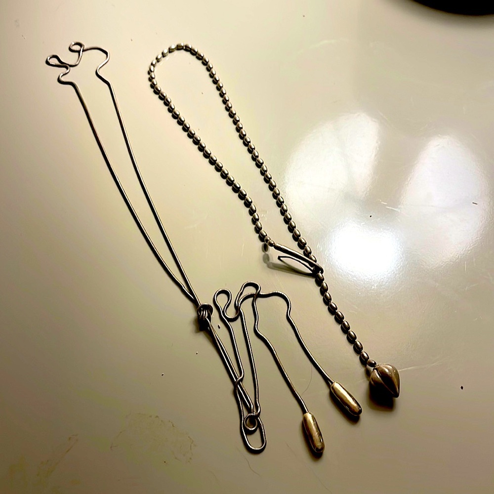 Two vintage Jordan Schlanger sterling necklaces